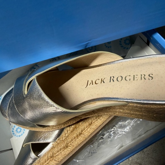 Jack Rogers Slotted Sloane Pebbled Espadrille Mid Wedge Women's Shoes - Picture 6 of 7